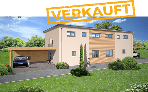 Niedrigenergiehaus mit Verkauft-Stempel